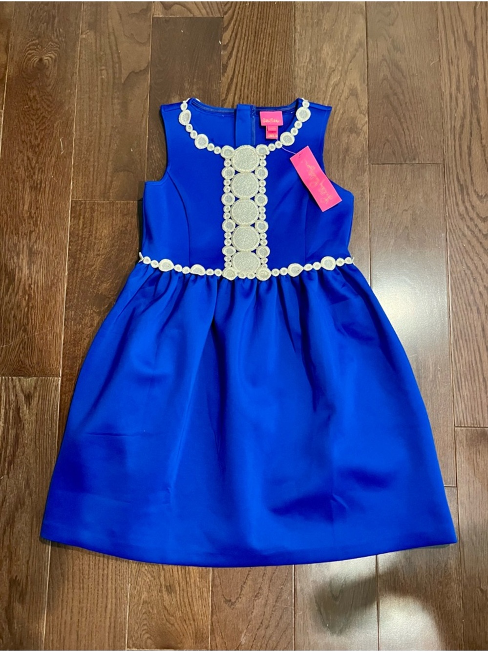 NWT Lilly Pulitzer Girls Baylee Royal Blue Dress with Gold Trim